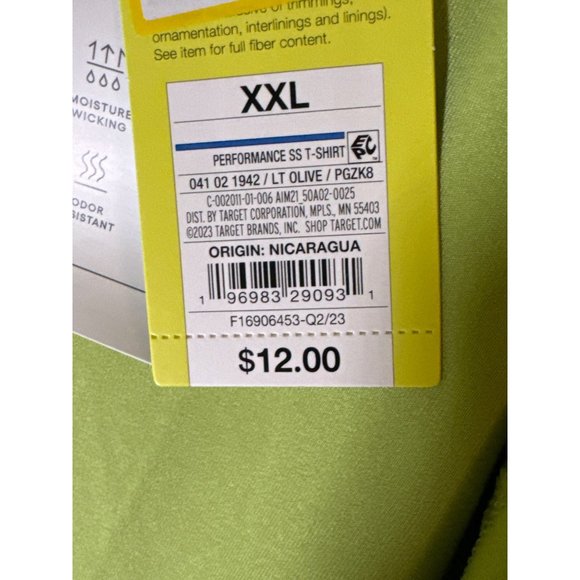 All in Motion Men's Short Sleeve Performance T-Shirt, Arch Green, Size XXL, NWT - Picture 3 of 5